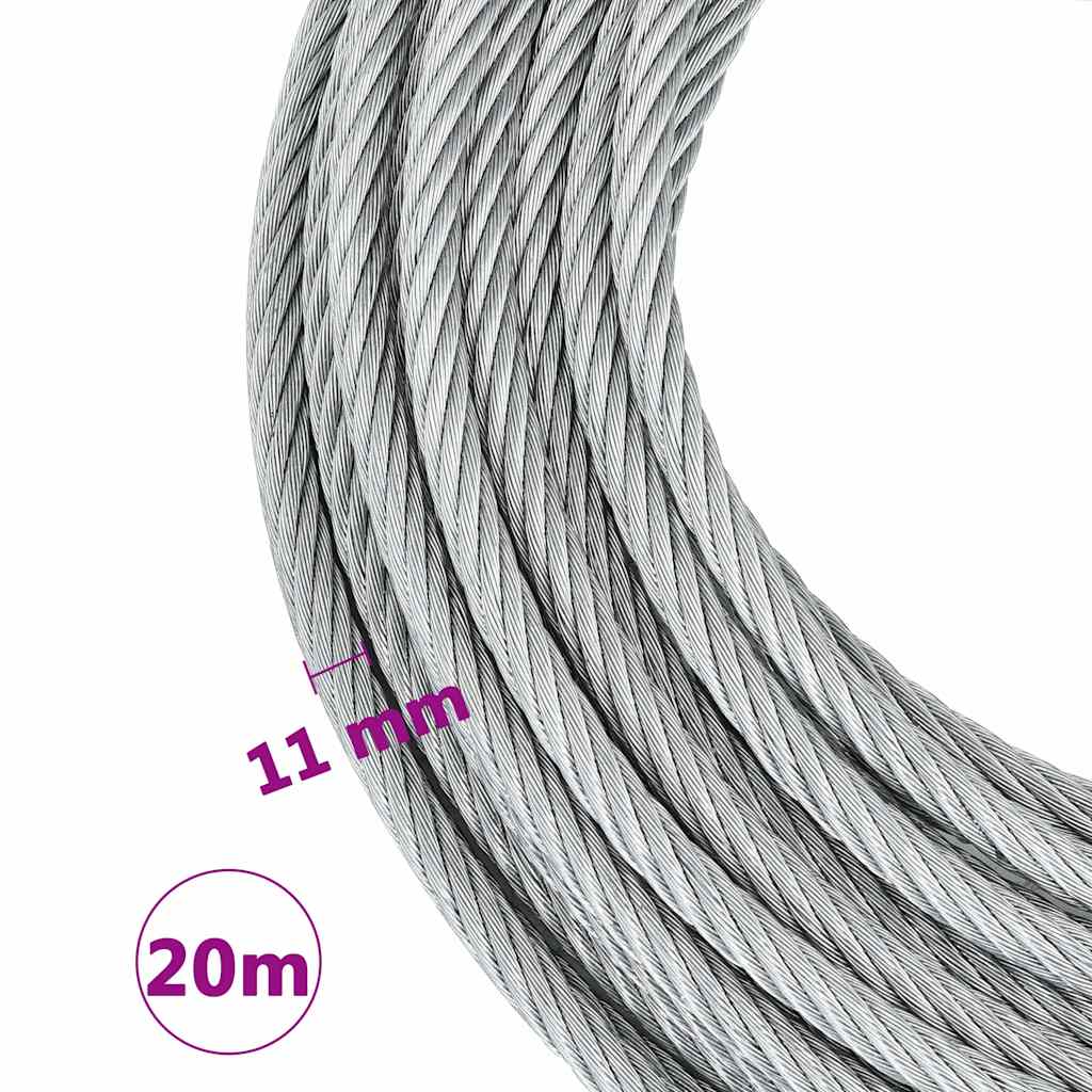 146675 vidaXL Wire Rope Cable 1600 kg 20 m