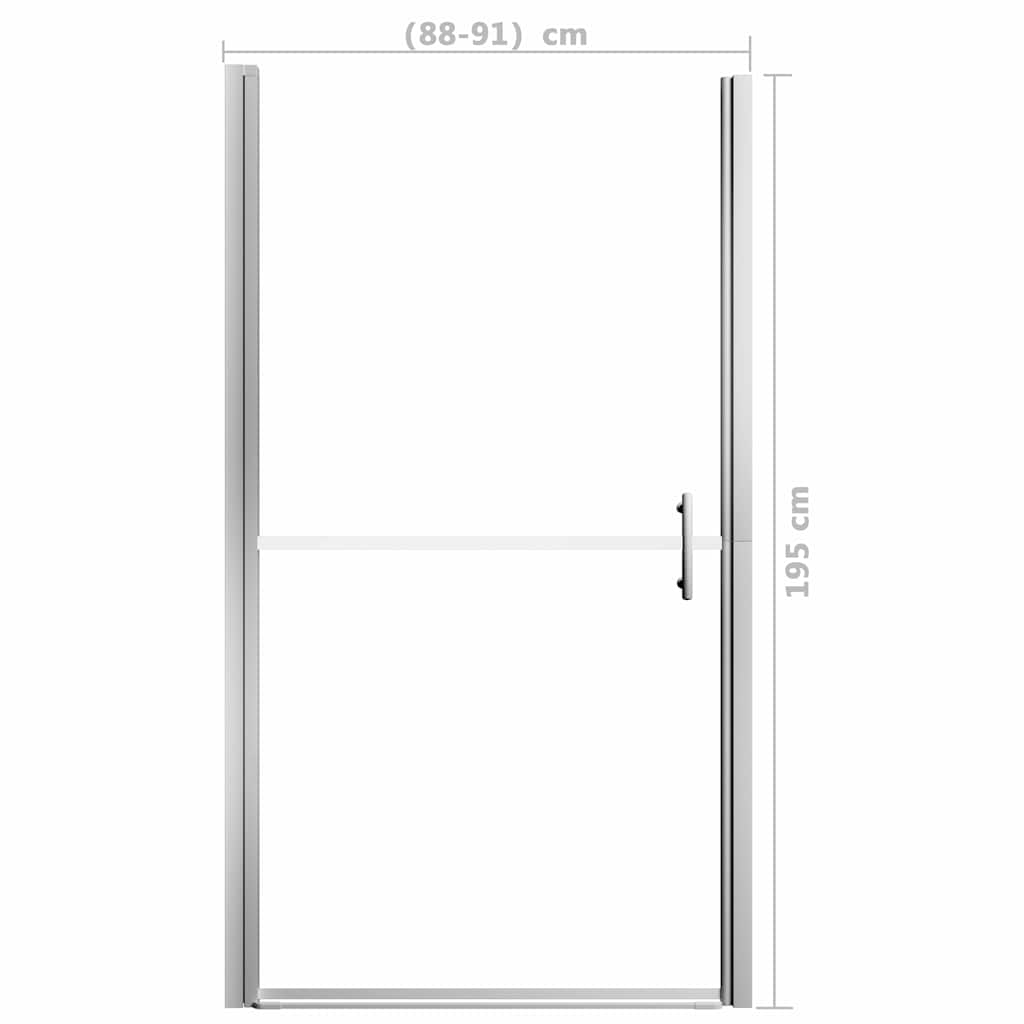 146659 vidaXL Shower Door Frost Tempered Glass 91x195 cm
