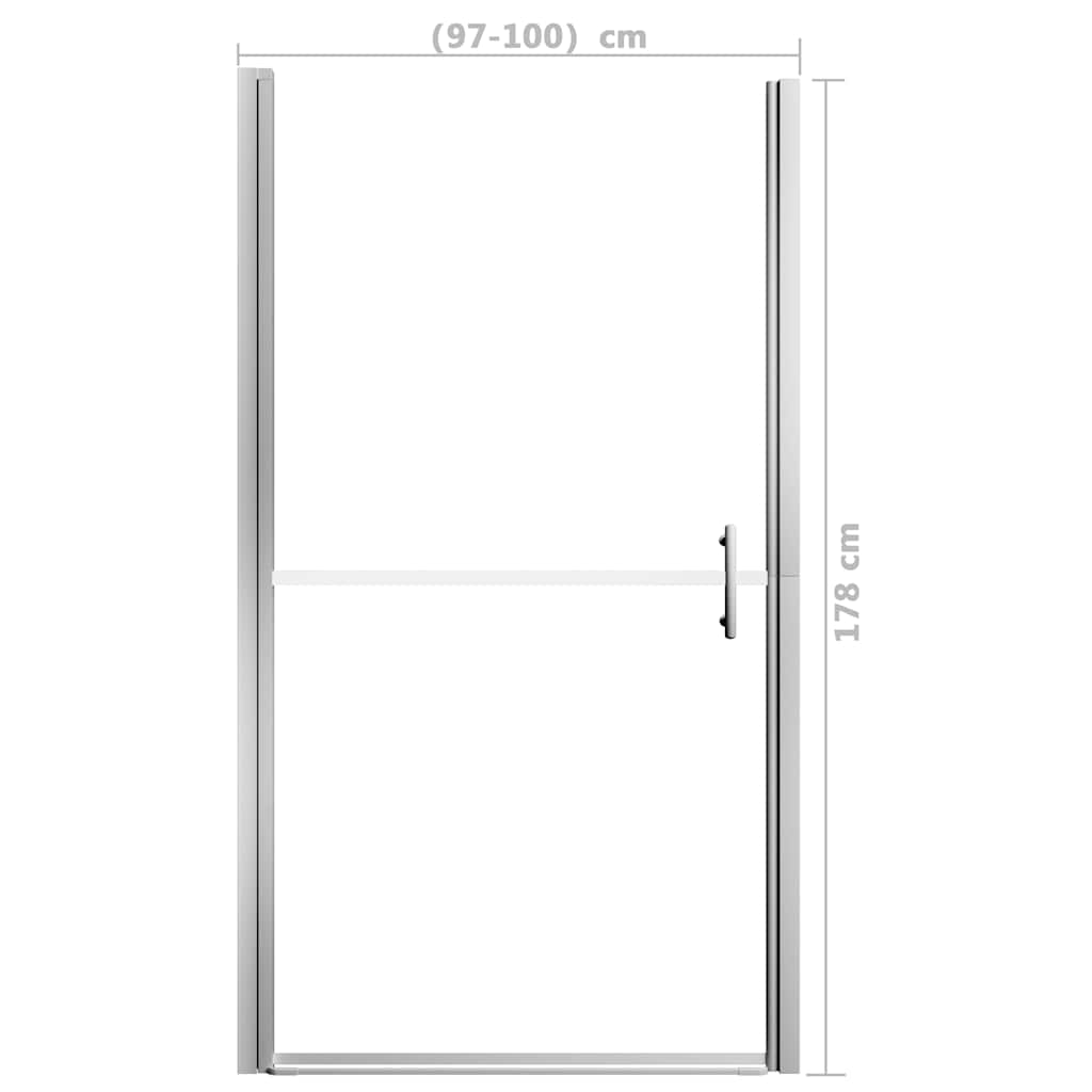146660 vidaXL Shower Door Frost Tempered Glass 100x178 cm
