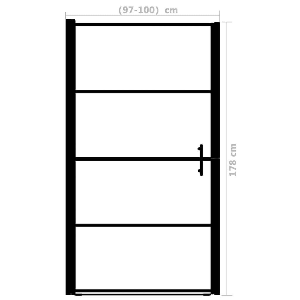 146663 vidaXL Shower Door Frost Tempered Glass 100x178 cm Black