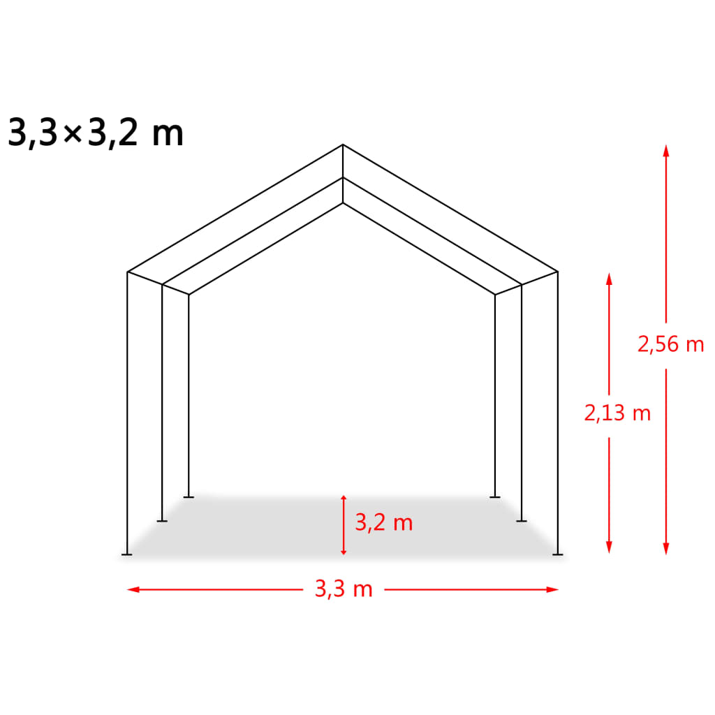 Removable Livestock Tent PVC 550 g/m² 3.3x3.2 m Dark Green