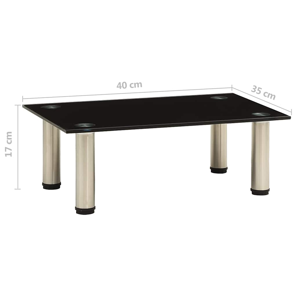 322758 vidaXL TV Stand Black 40x35x17 cm Tempered Glass