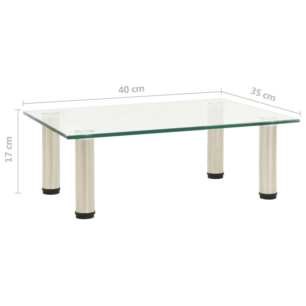 TV Stand Transparent 40x35x17 cm Tempered Glass
