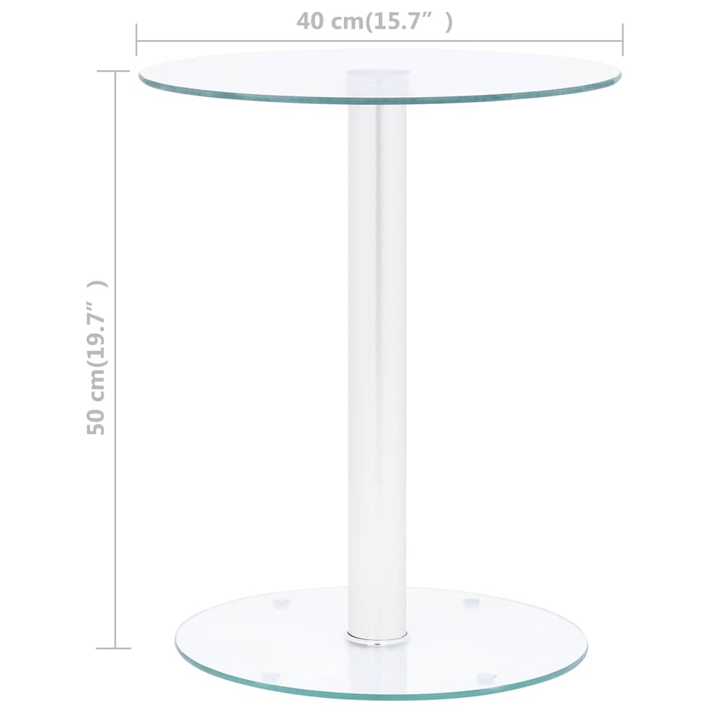 322780 vidaXL Coffee Table Transparent 40 cm Tempered Glass