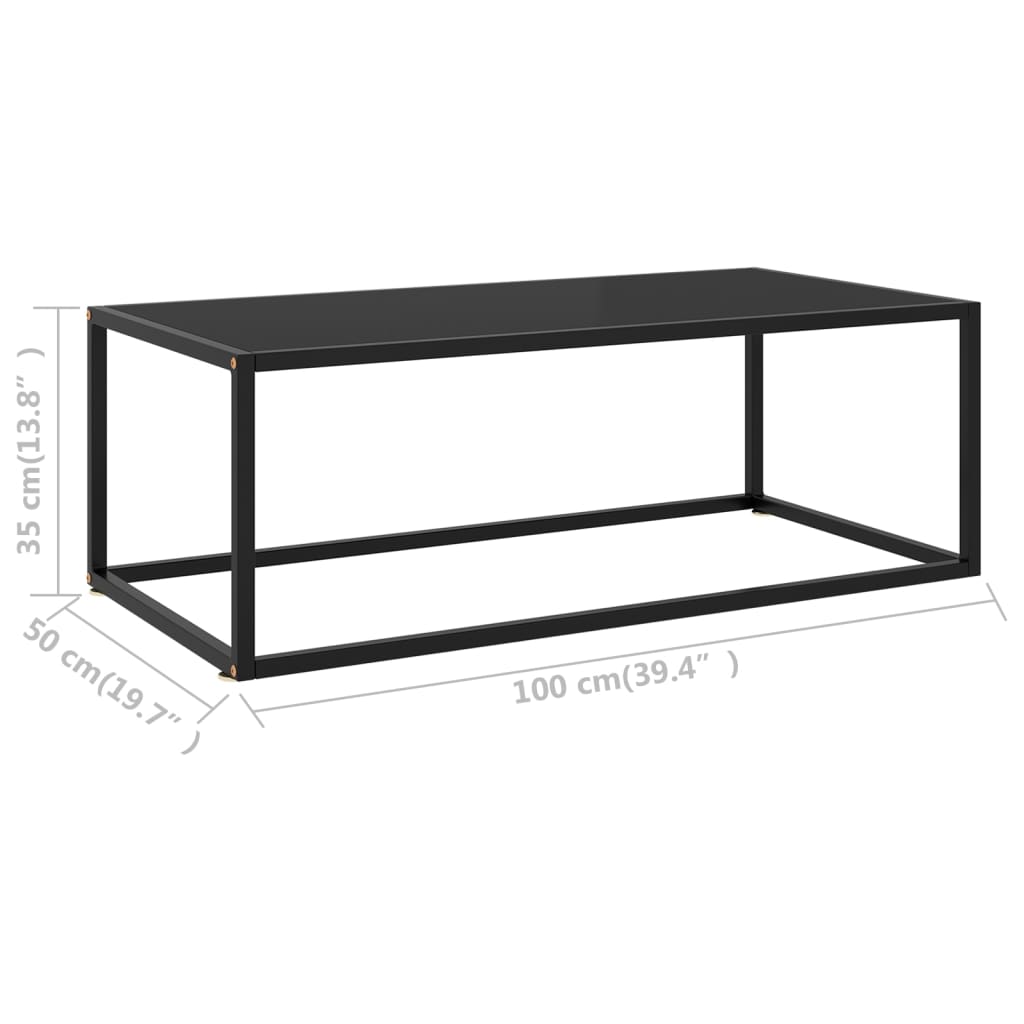 Coffee Table | Black | Tempered Glass, Powder-Coated Steel | Medium