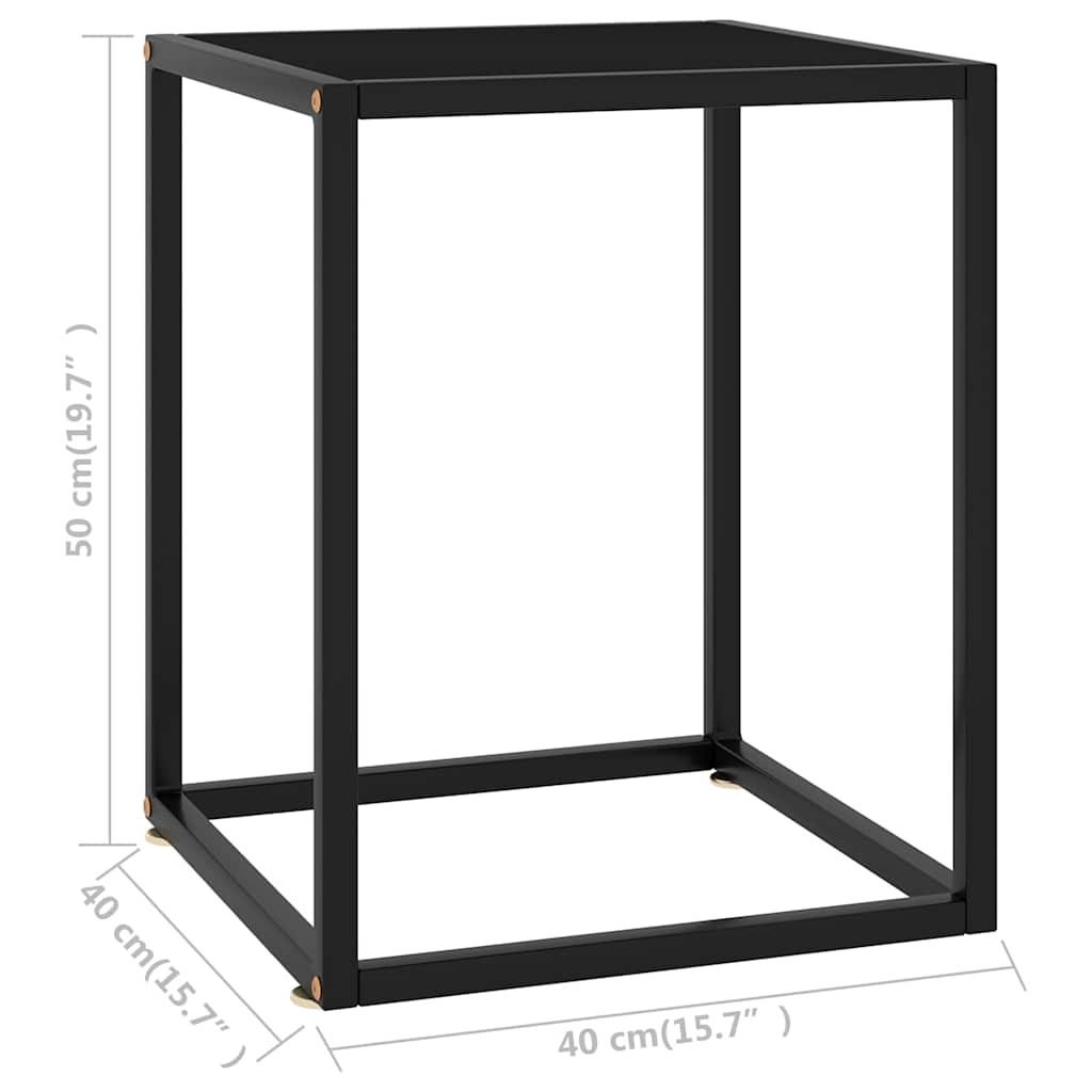 322908 vidaXL Coffee Table Black with Black Glass 40x40x50 cm