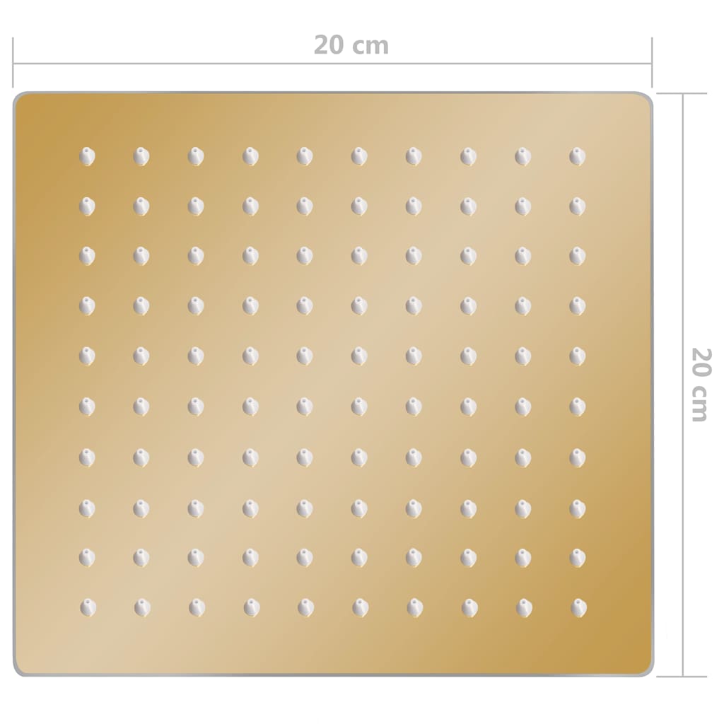 147708 vidaXL Rain Shower Head Stainless Steel 20x20 cm Square Gold