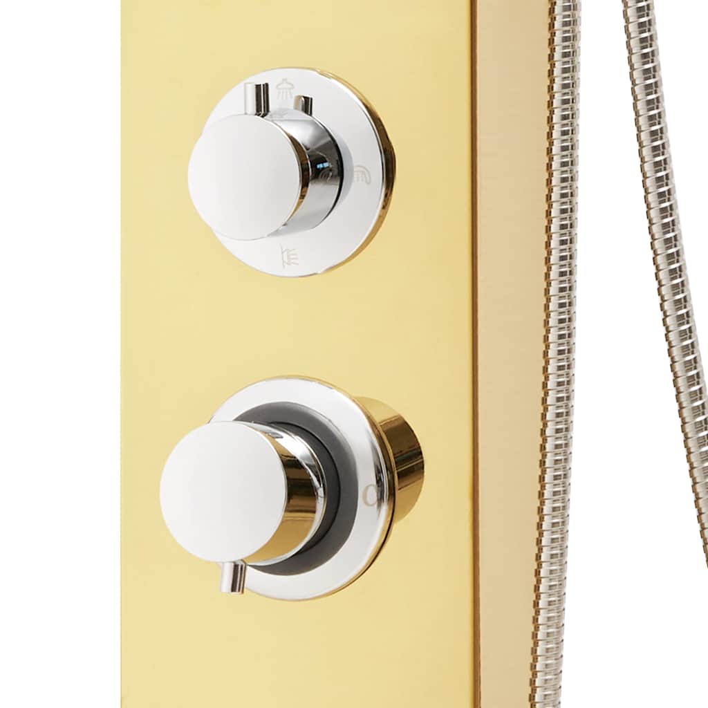 147717 vidaXL Shower Panel System Stainless Steel 201 Gold