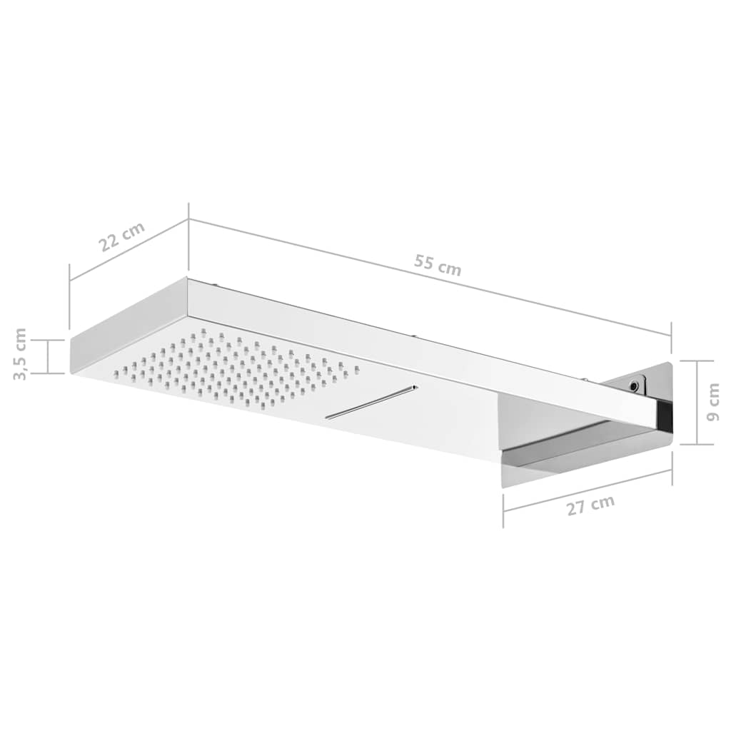 147724 vidaXL Wall Showerhead Stainless Steel 201 Silver