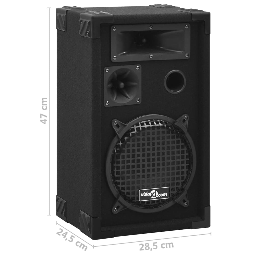 vidaXL Professional Passive Hifi Stage Speakers 2 pcs 800 W Black