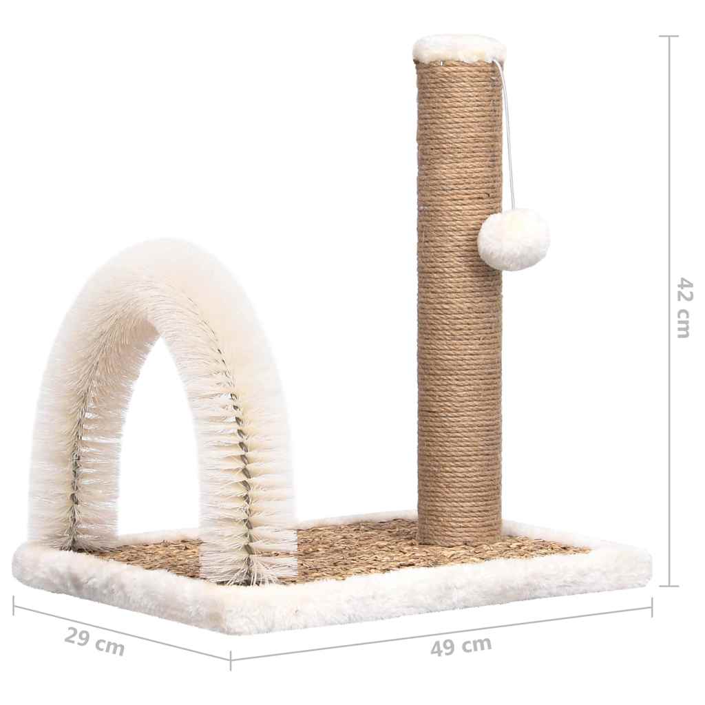 170971 vidaXL Cat Tree with Arch Grooming Brush and Scratch Post