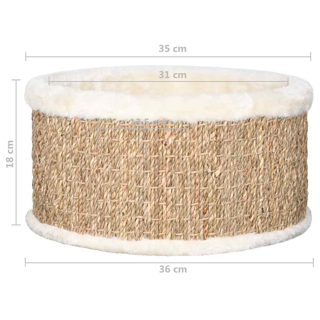 170974 vidaXL Round Cat Basket 36 cm Seagrass
