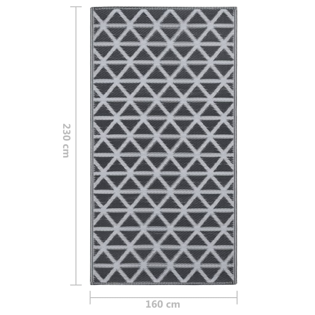 310418 vidaXL Outdoor Carpet ARAKIL Black 160x230 cm PP