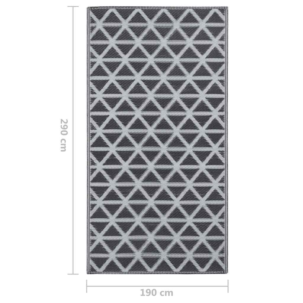 310419 vidaXL Outdoor Carpet ARAKIL Black 190x290 cm PP