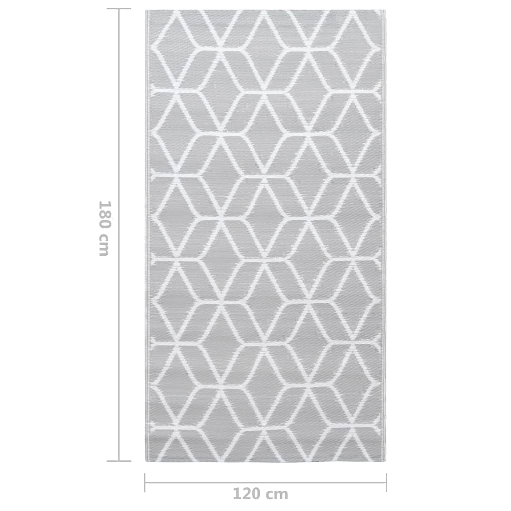 310421 vidaXL Outdoor Carpet ARAKIL Grey 120x180 cm PP