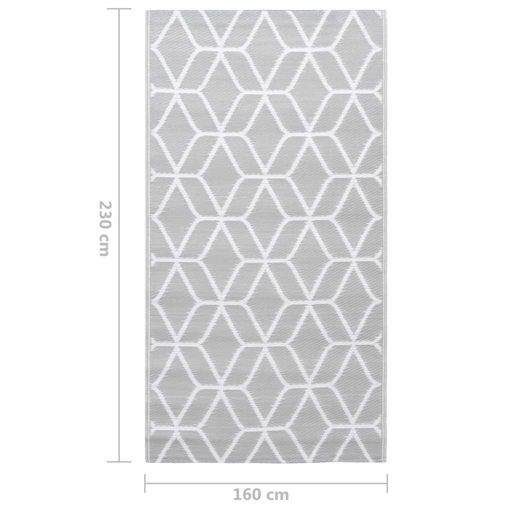 310422 vidaXL Outdoor Carpet ARAKIL Grey 160x230 cm PP