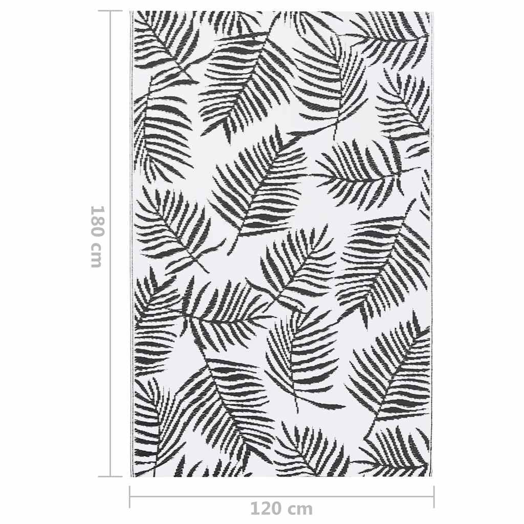 310425 vidaXL Outdoor Carpet ARAKIL White and Black 120x180 cm PP