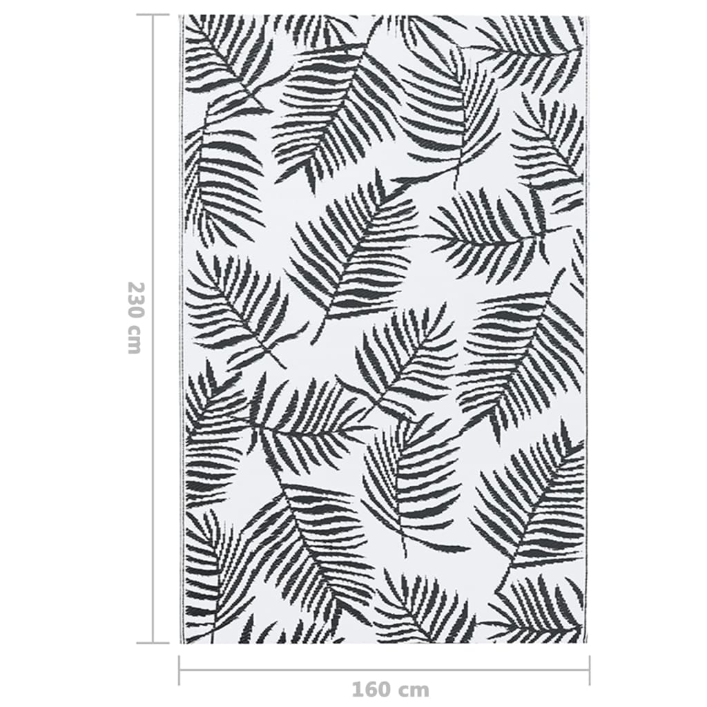 310426 vidaXL Outdoor Carpet ARAKIL White and Black 160x230 cm PP