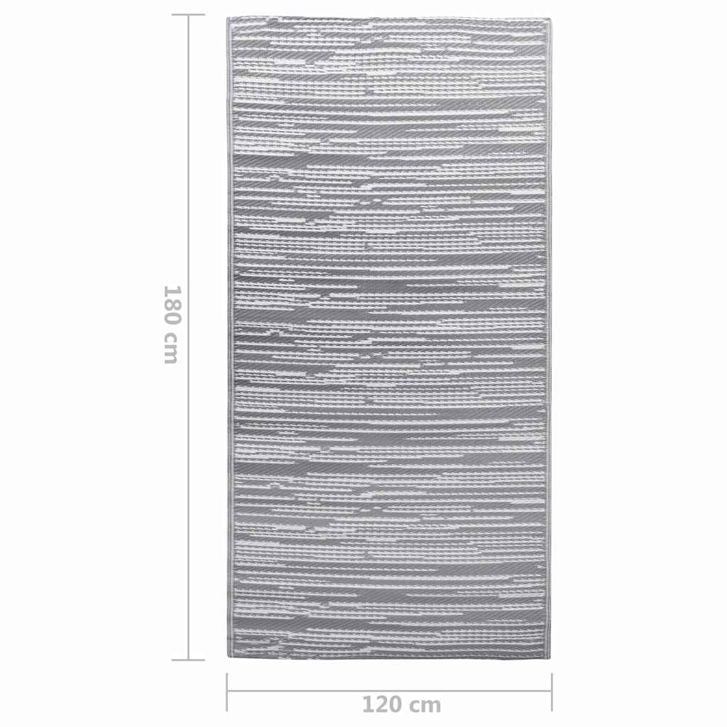 310437 vidaXL Outdoor Carpet ARAKIL Grey 120x180 cm PP