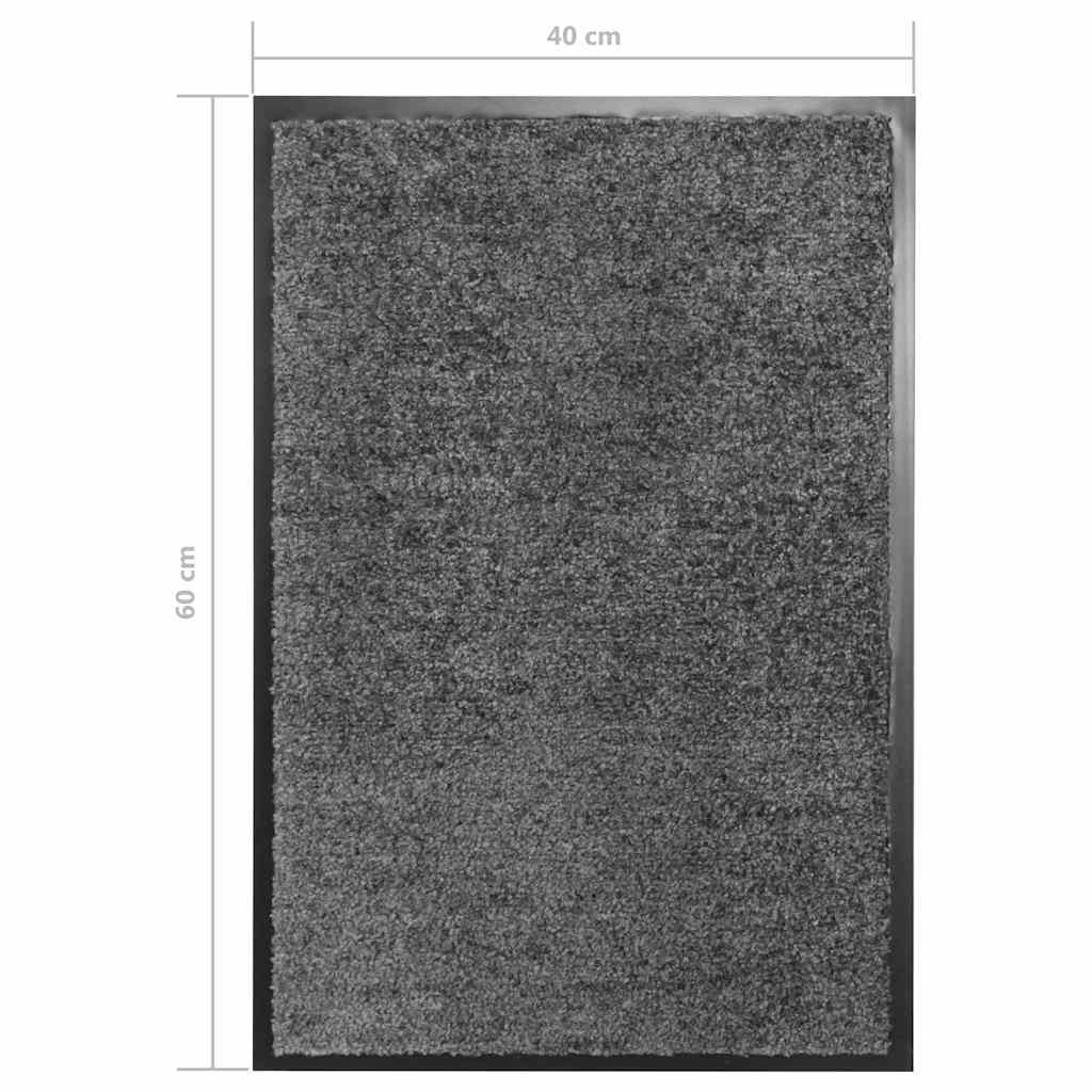323415 vidaXL Doormat Washable Anthracite 40x60 cm
