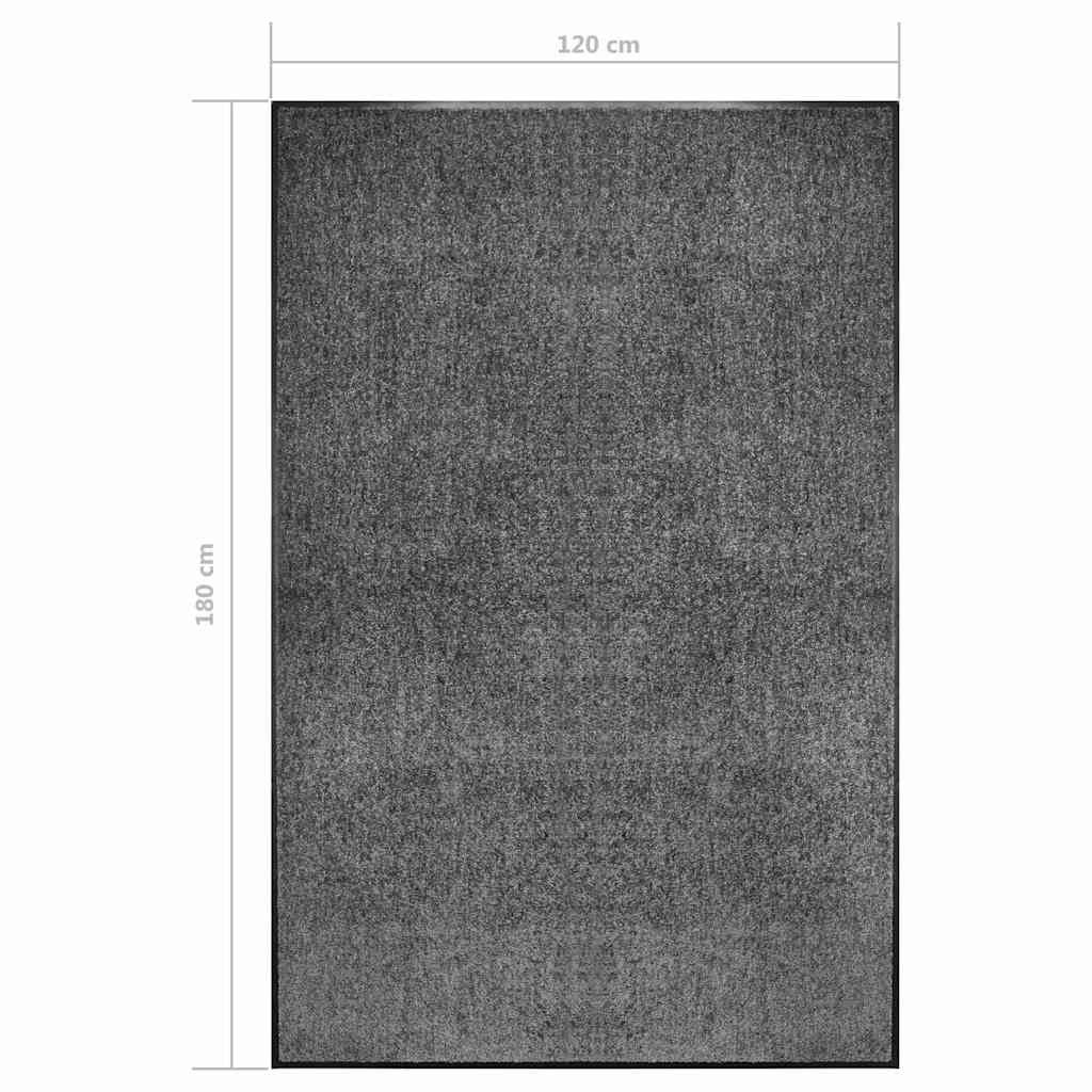 323420 vidaXL Doormat Washable Anthracite 120x180 cm