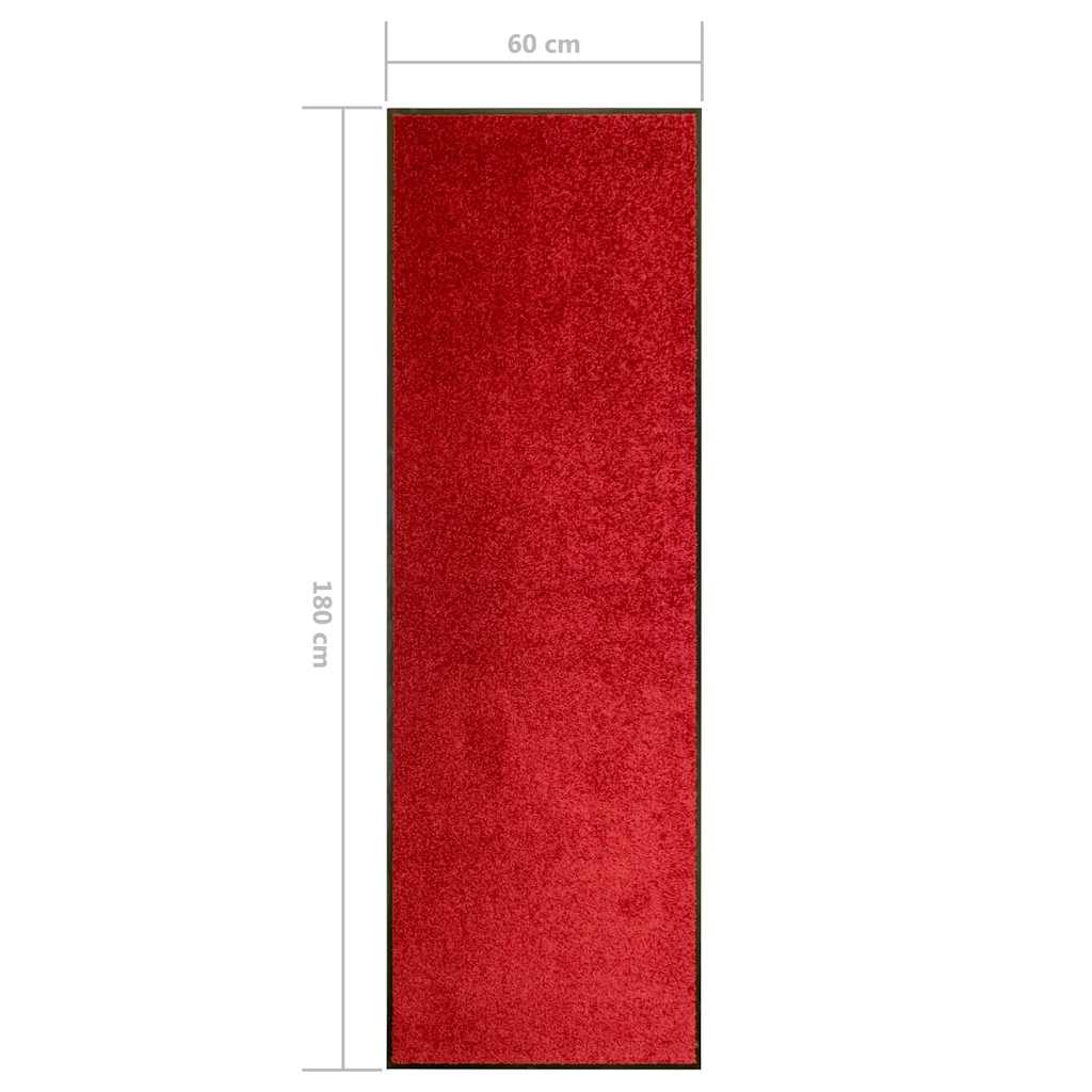 323423 vidaXL Doormat Washable Red 60x180 cm