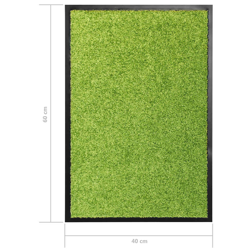 323427 vidaXL Doormat Washable Green 40x60 cm