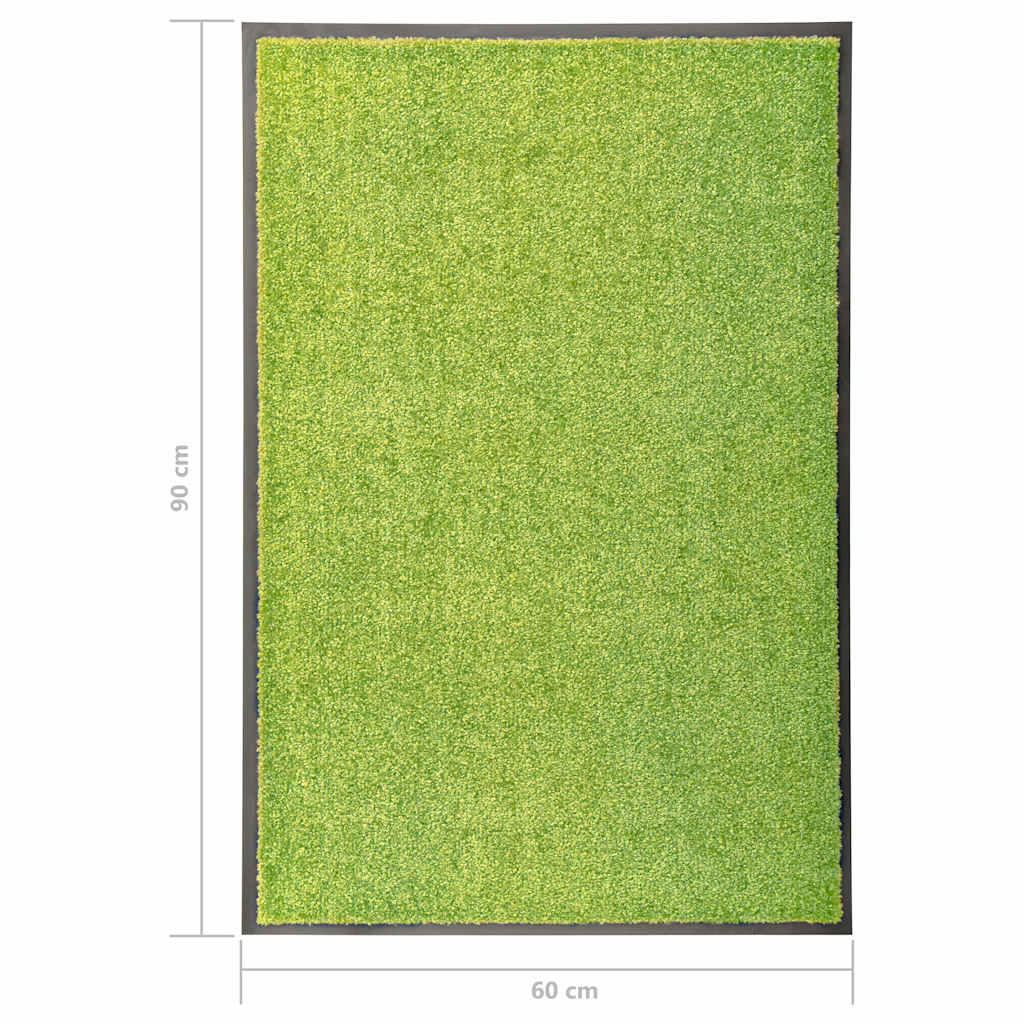 323428 vidaXL Doormat Washable Green 60x90 cm