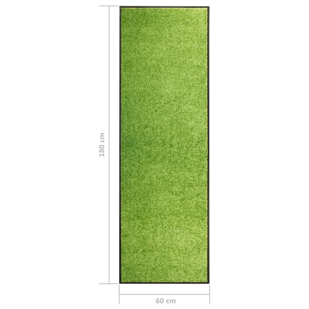 323429 vidaXL Doormat Washable Green 60x180 cm