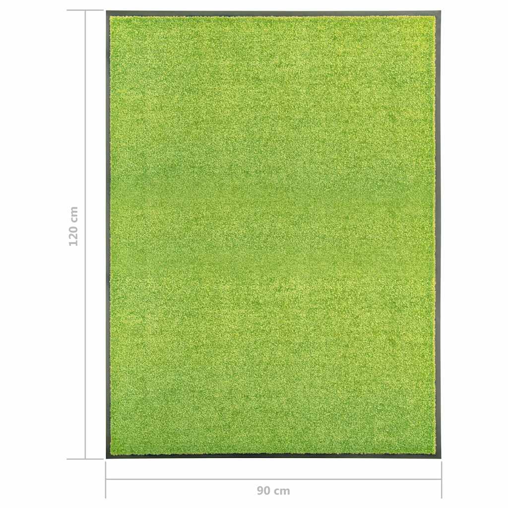 323430 vidaXL Doormat Washable Green 90x120 cm