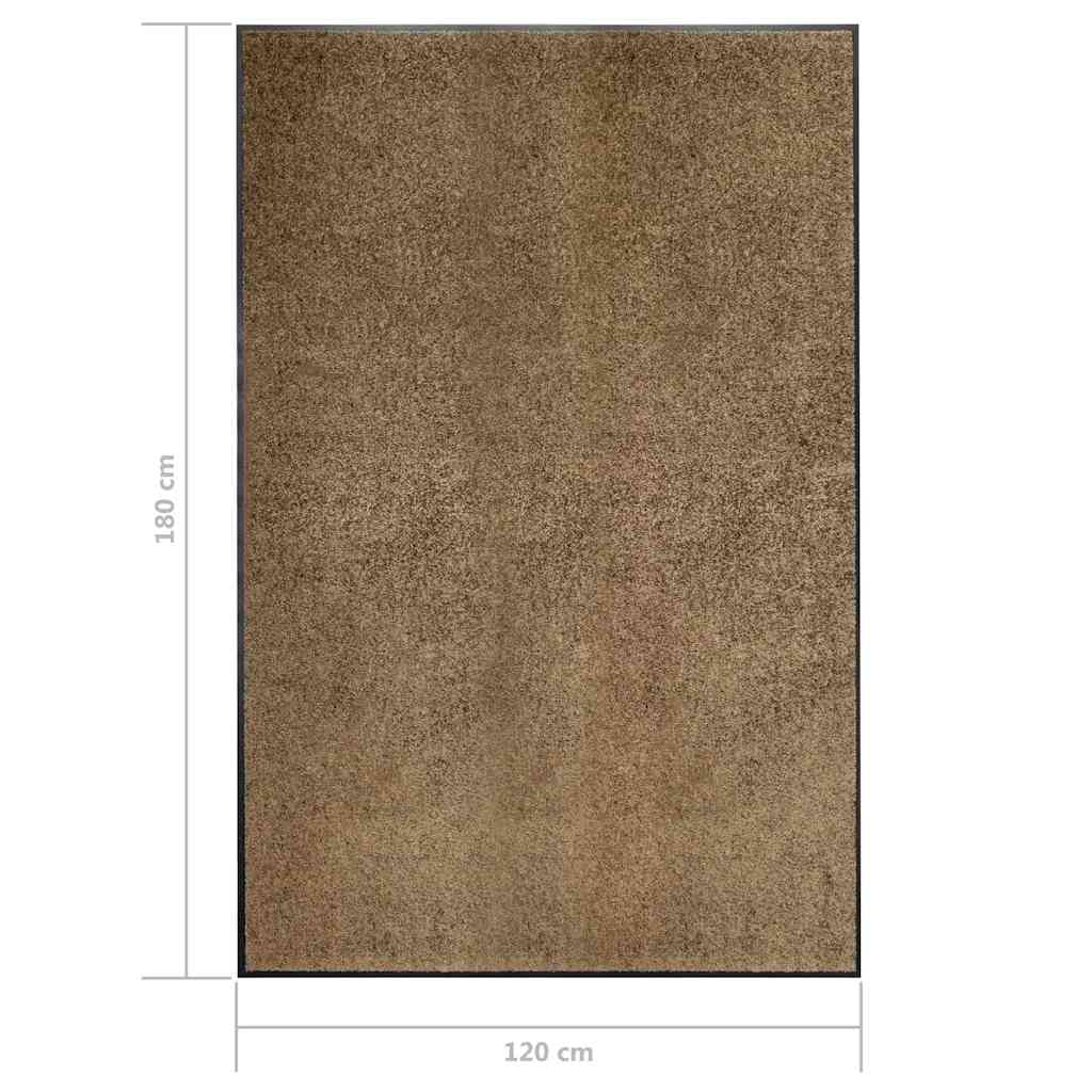 323438 vidaXL Doormat Washable Brown 120x180 cm