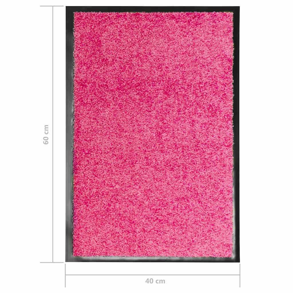 323445 vidaXL Doormat Washable Pink 40x60 cm