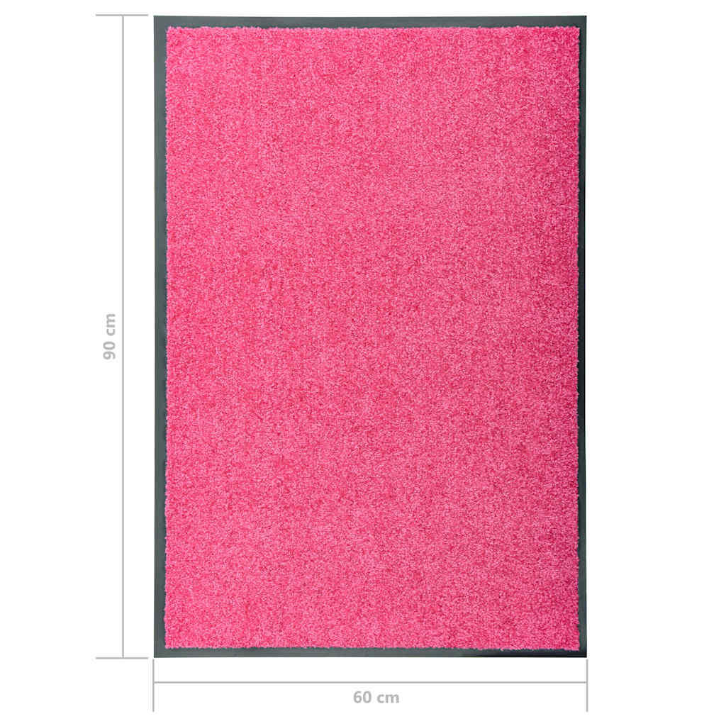 323446 vidaXL Doormat Washable Pink 60x90 cm