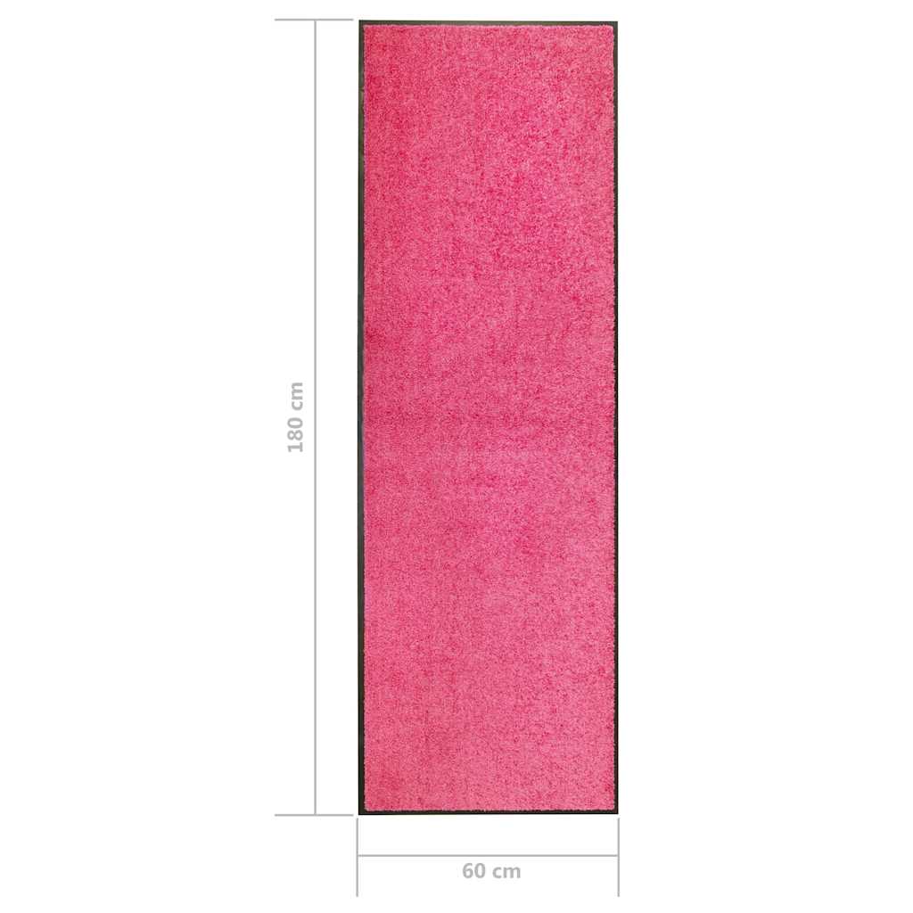 323447 vidaXL Doormat Washable Pink 60x180 cm