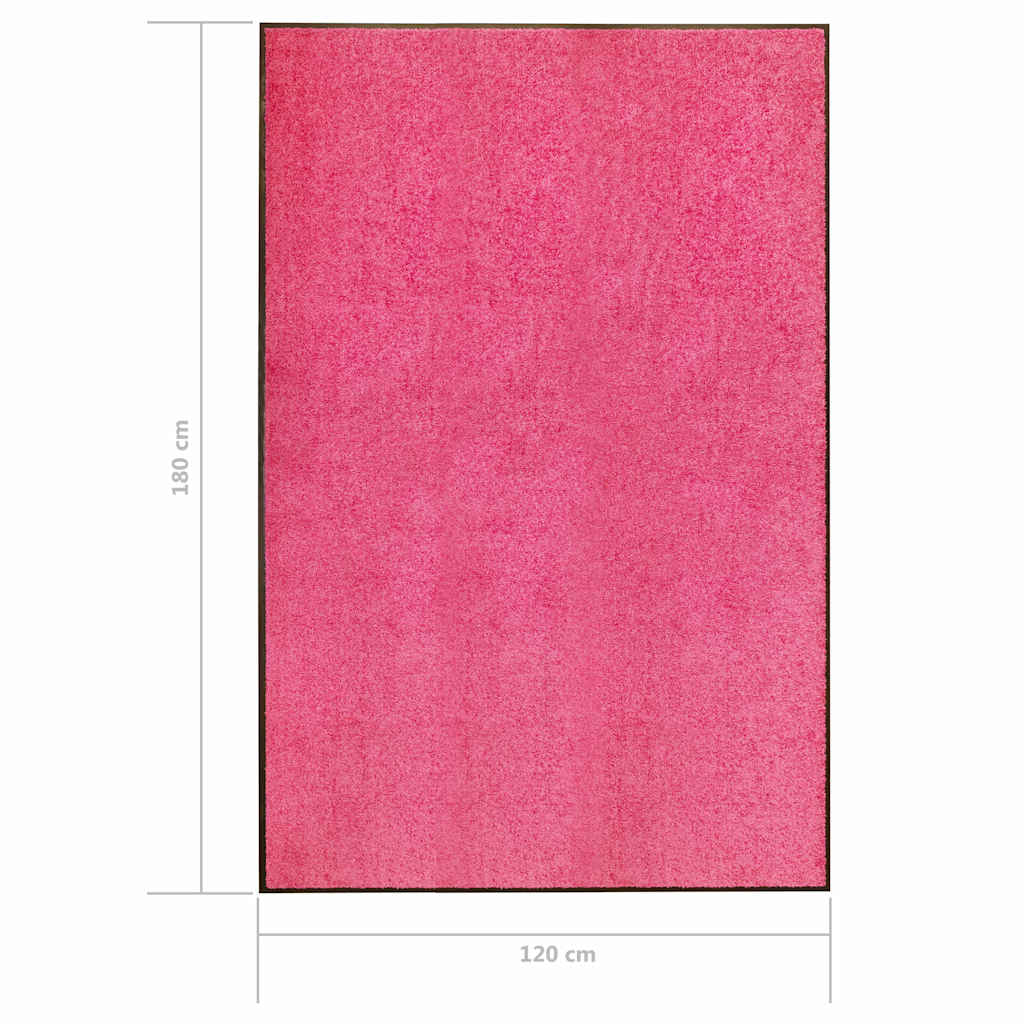323450 vidaXL Doormat Washable Pink 120x180 cm