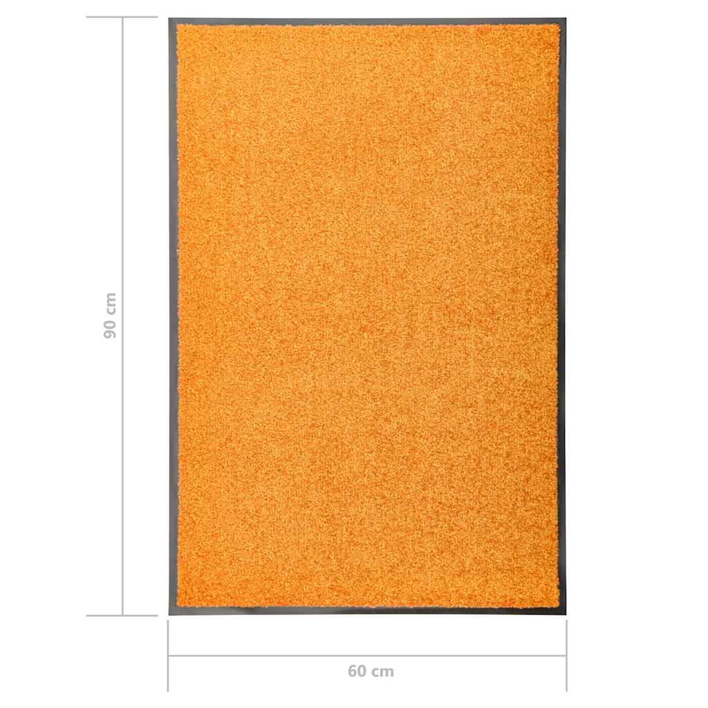 323452 vidaXL Doormat Washable Orange 60x90 cm