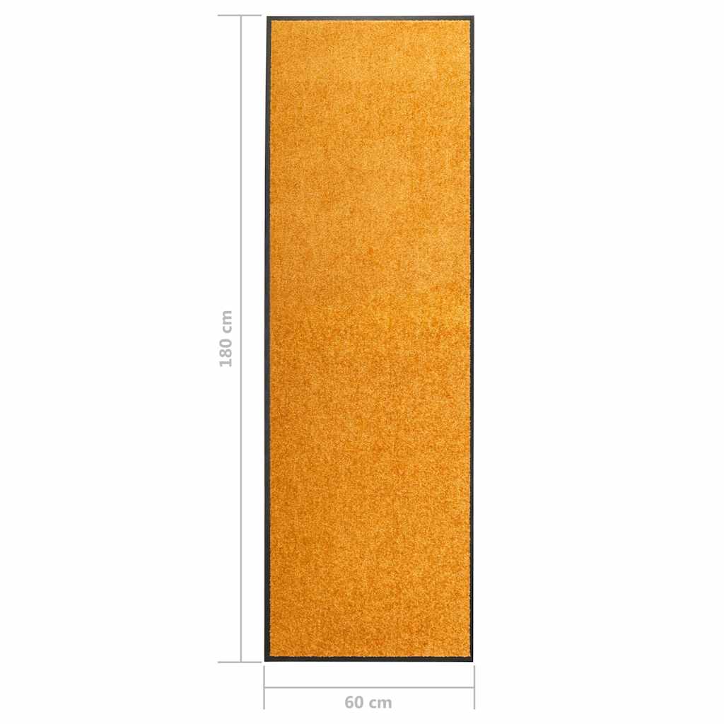 323453 vidaXL Doormat Washable Orange 60x180 cm