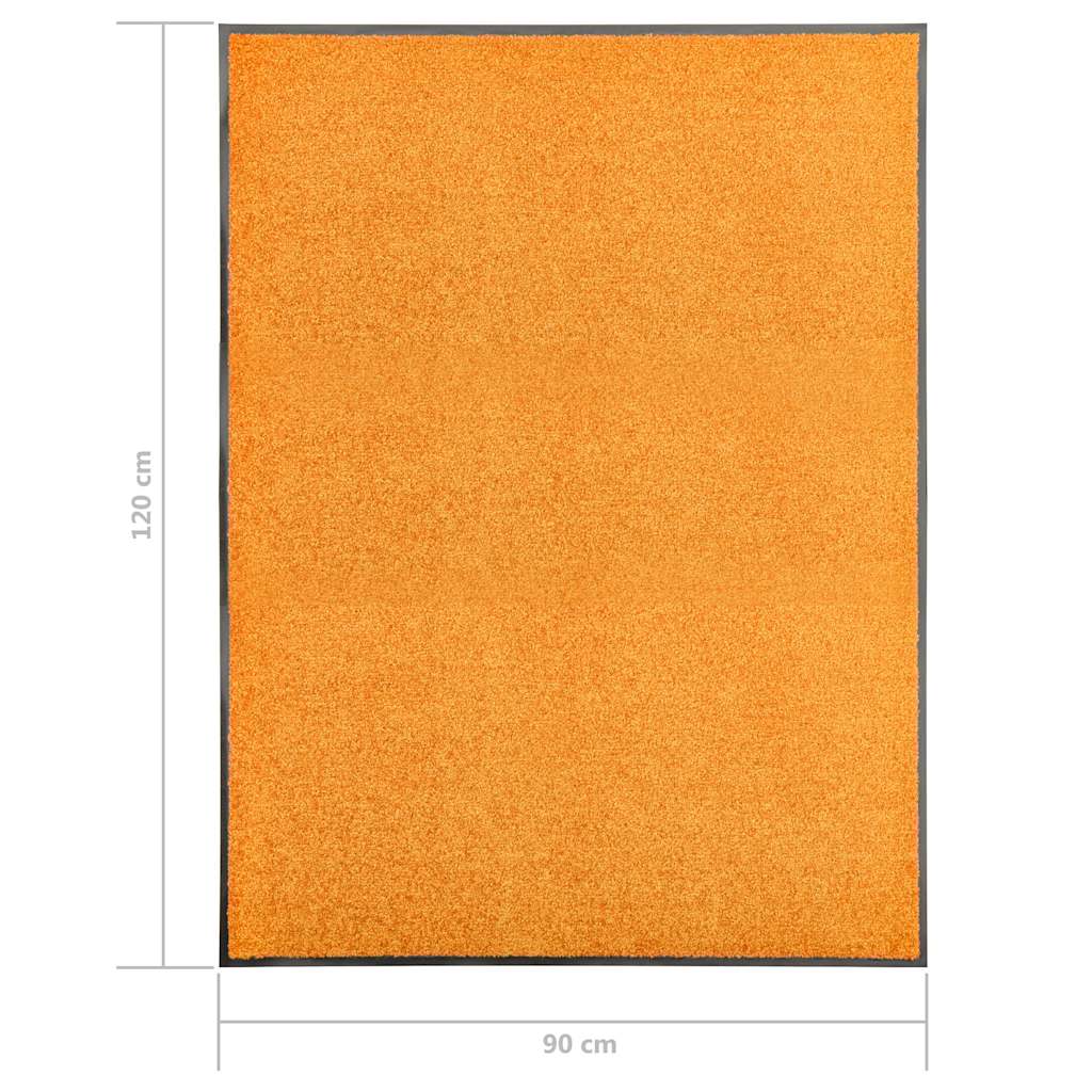 323454 vidaXL Doormat Washable Orange 90x120 cm