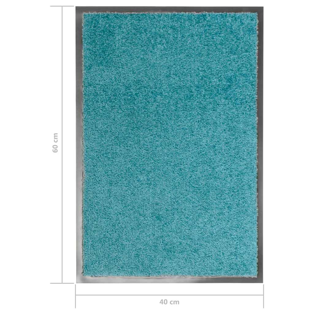323457 vidaXL Doormat Washable Cyan 40x60 cm