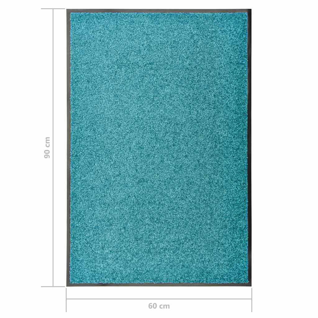 323458 vidaXL Doormat Washable Cyan 60x90 cm