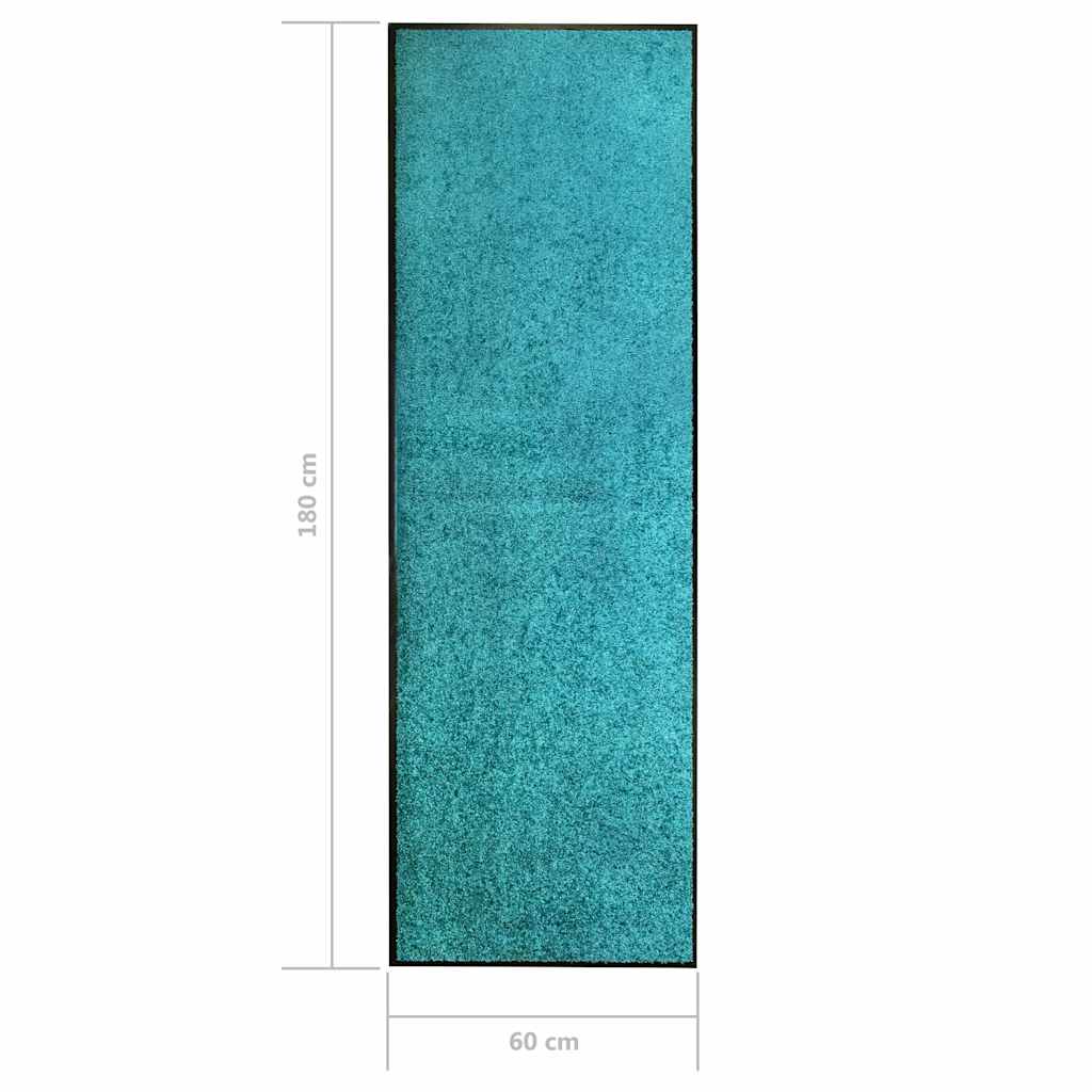323459 vidaXL Doormat Washable Cyan 60x180 cm