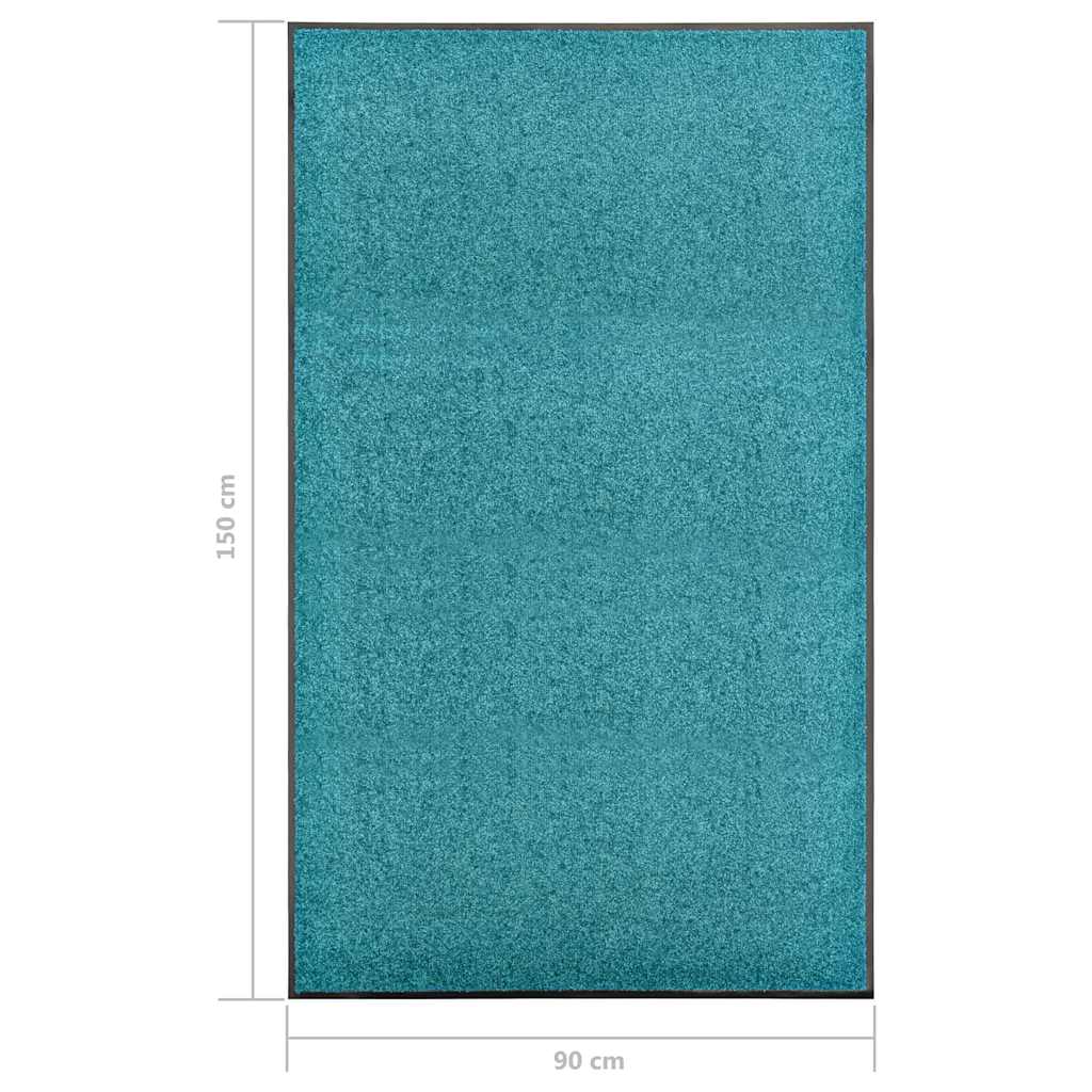 323461 vidaXL Doormat Washable Cyan 90x150 cm