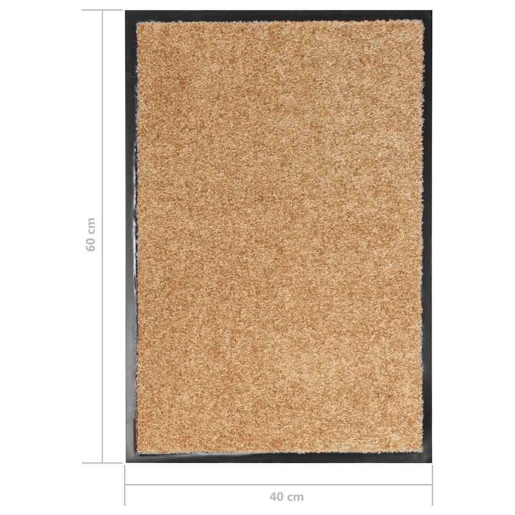 323463 vidaXL Doormat Washable Cream 40x60 cm