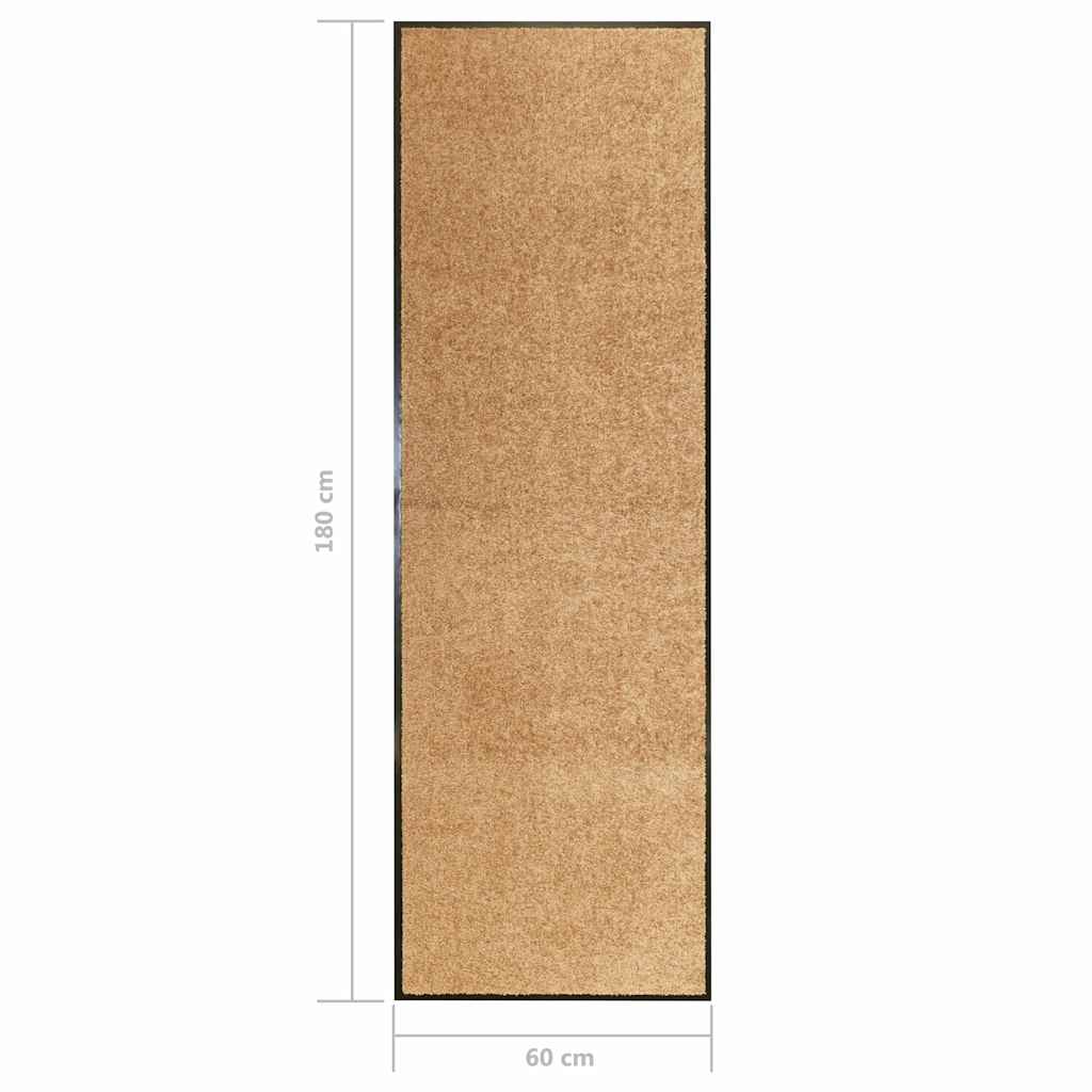 323465 vidaXL Doormat Washable Cream 60x180 cm