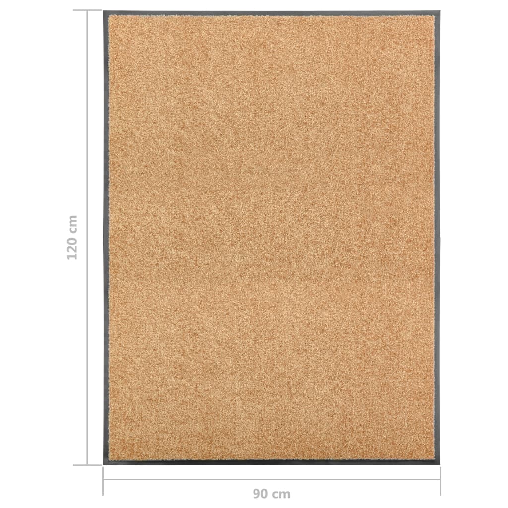 323466 vidaXL Doormat Washable Cream 90x120 cm