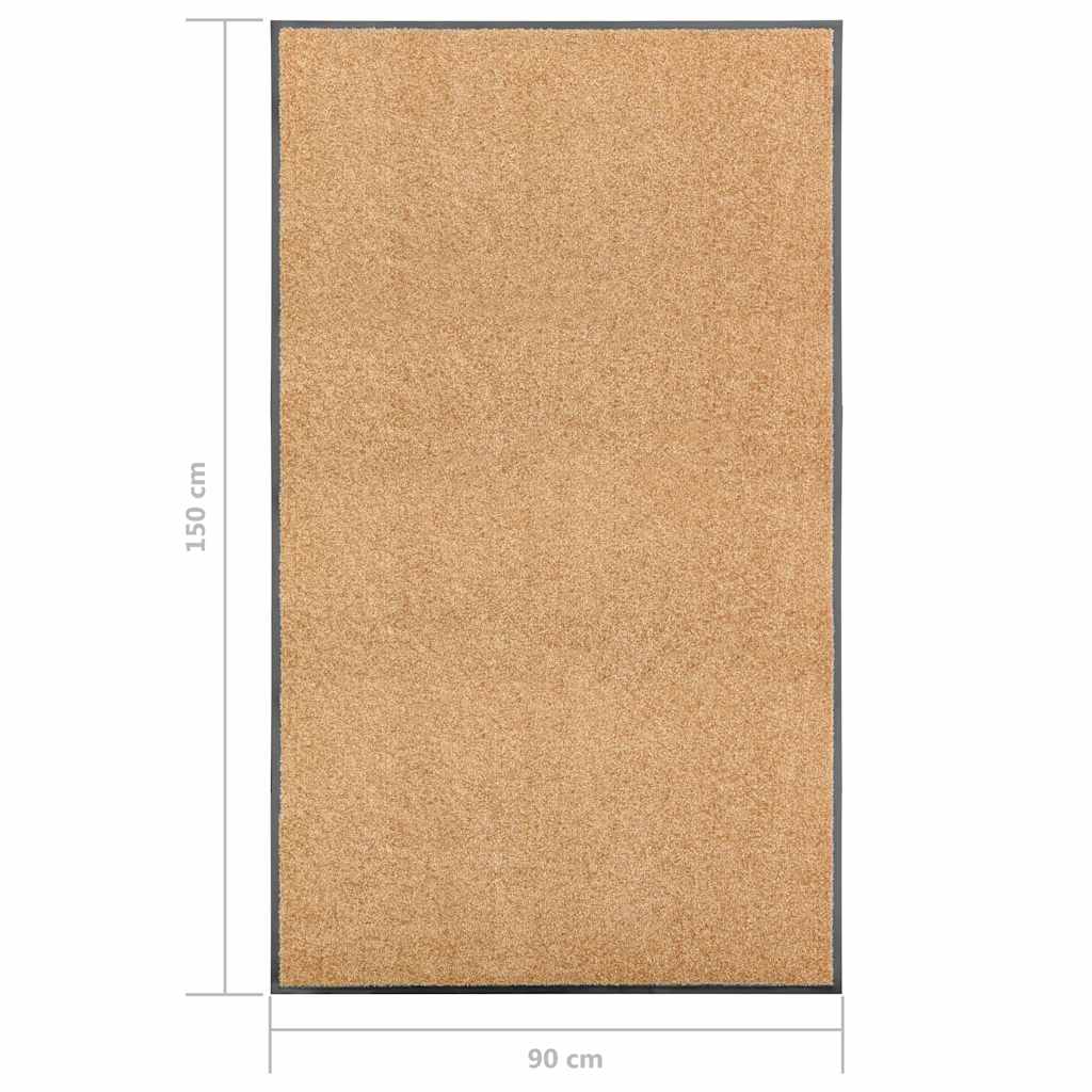 323467 vidaXL Doormat Washable Cream 90x150 cm