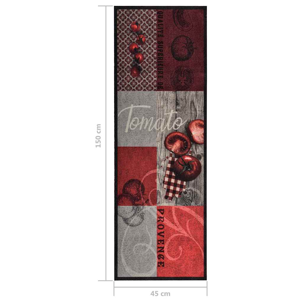 323469 vidaXL Kitchen Floor Mat Washable Tomato 45x150 cm