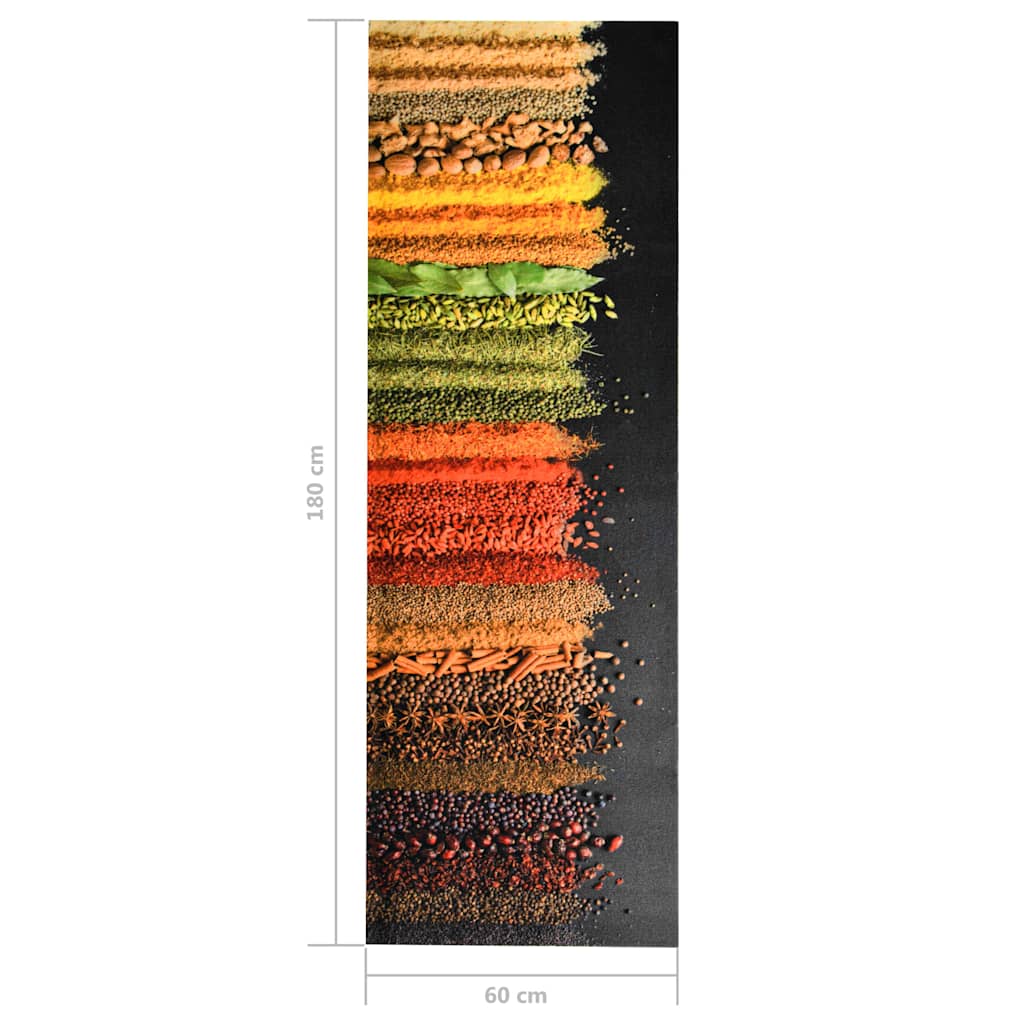 323476 vidaXL Kitchen Floor Mat Washable Spice 60x180 cm