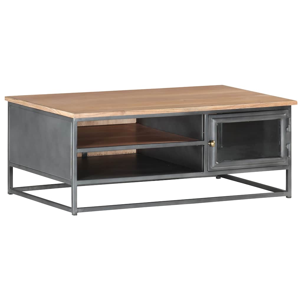 323500 vidaXL Coffee Table Grey 90x50x35 cm Solid Acacia Wood