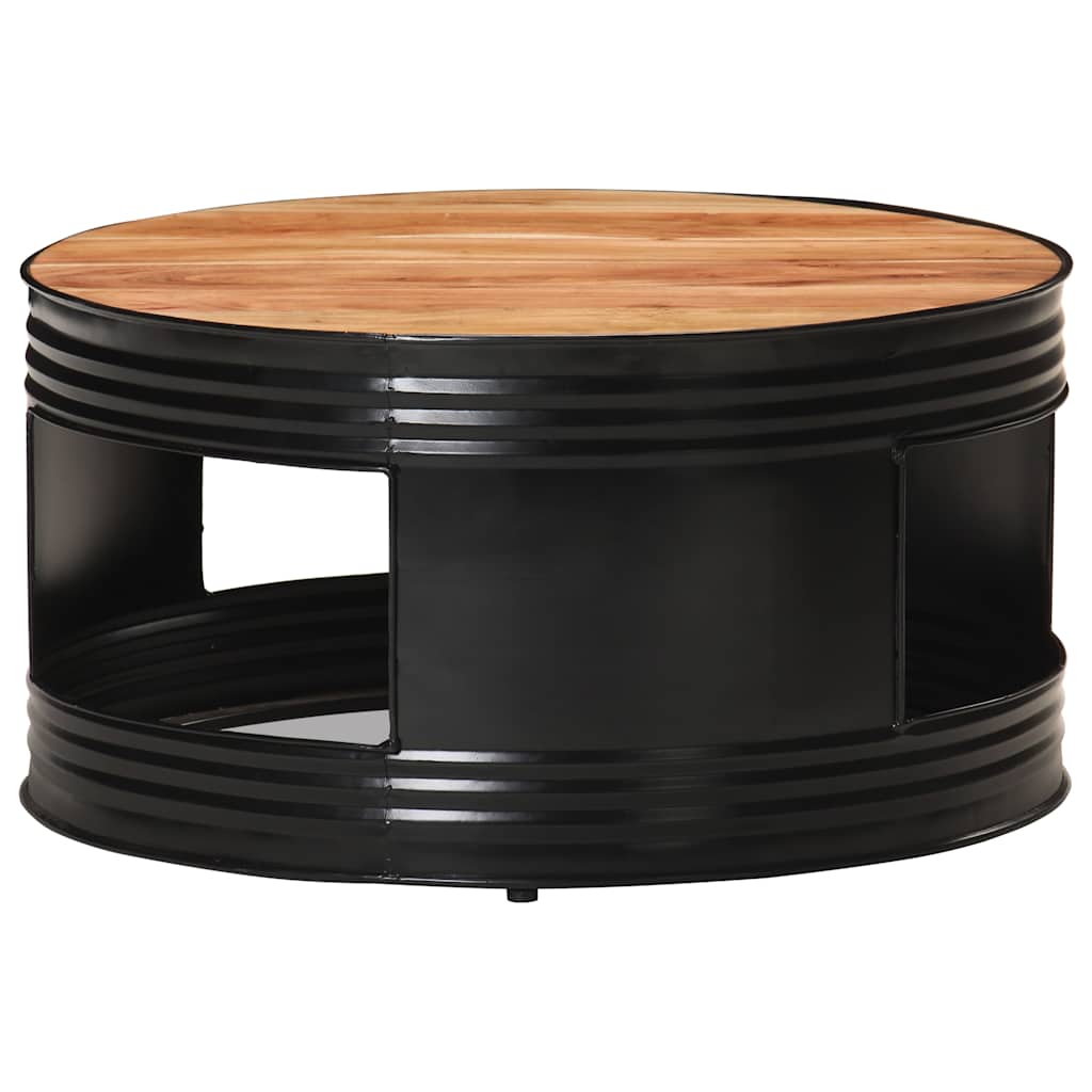 321933 vidaXL Coffee Table Black 68x68x36 cm Solid Acacia Wood